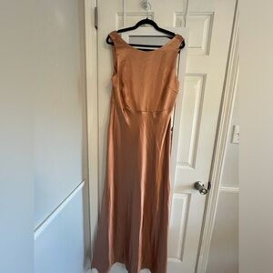 Burnt peach color six stories brand bridesmaids dress